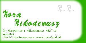 nora nikodemusz business card